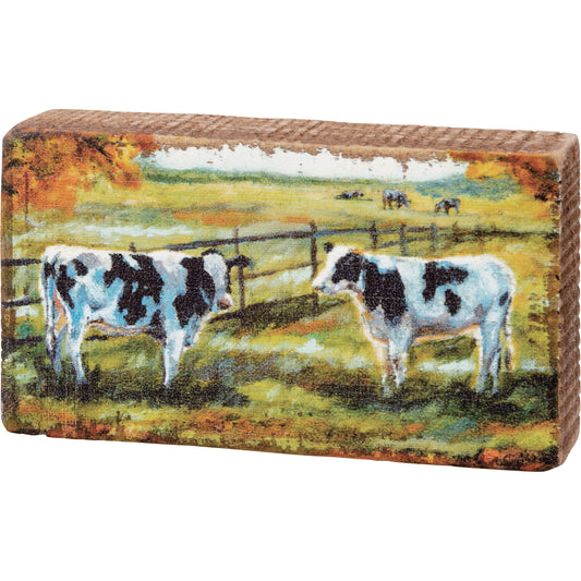 sign, cows, farm, fall, mini, tier tray, shelf sitter