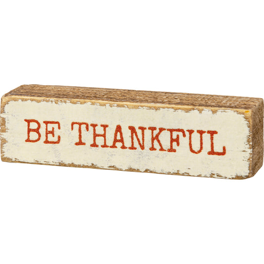 thankful, block sign, mini, wood, tier tray, shelf sitter