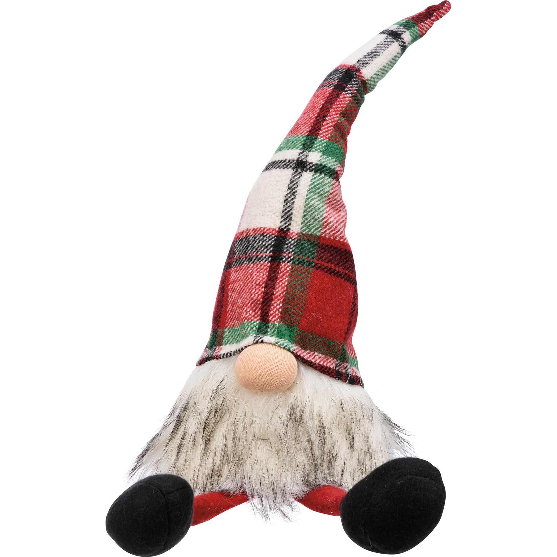 gnome, christmas, plaid, shelf sitter