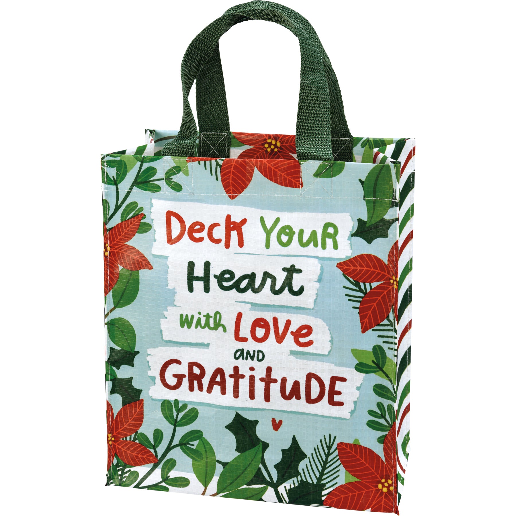 tote, bag, love, gratitude, christmas, poinsettia