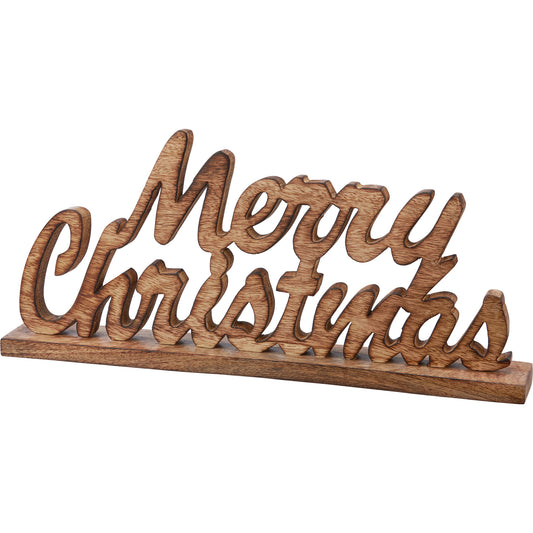 wooden, sign, sitter, Merry Christmas