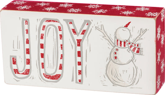 joy, box sign, snowman, snowflakes, christmas