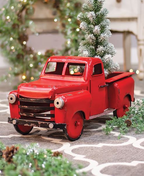 red, truck, farm, christmas