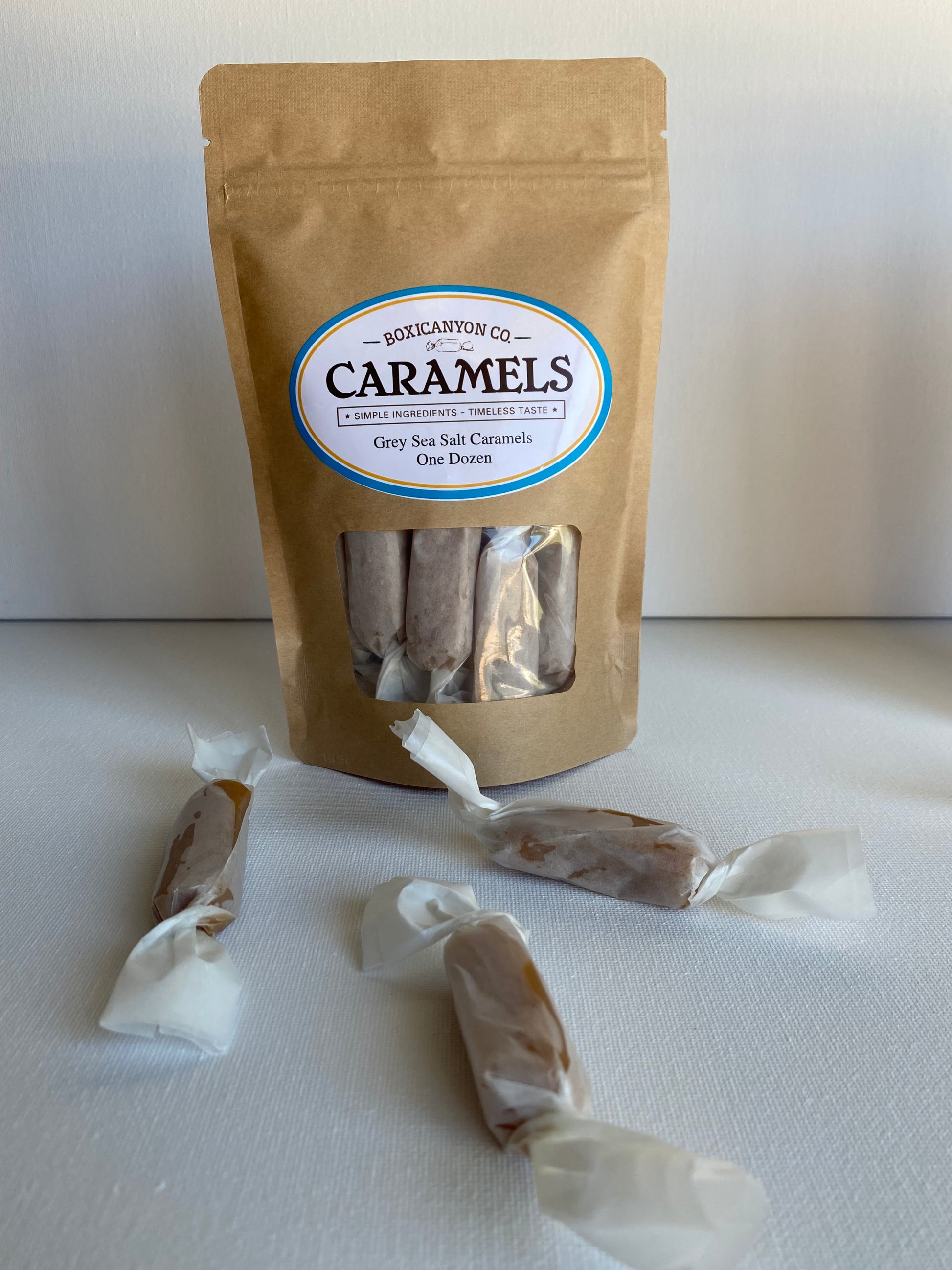 caramels, boxicanyon,  grey sea salt, food, sweets