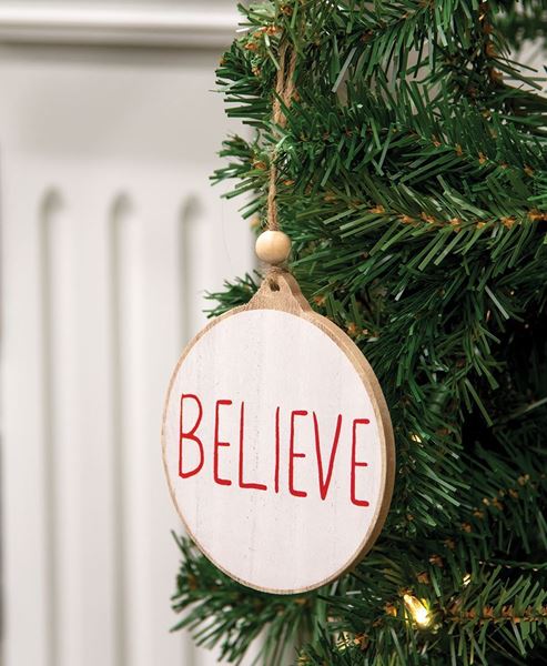 believe, ornament, christmas, gift tag