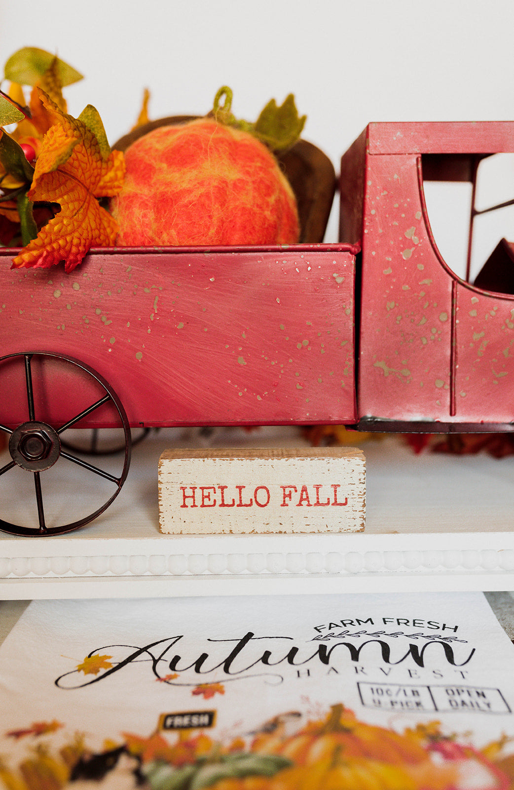 mini, hello fall, sign, wood, fall, tier tray