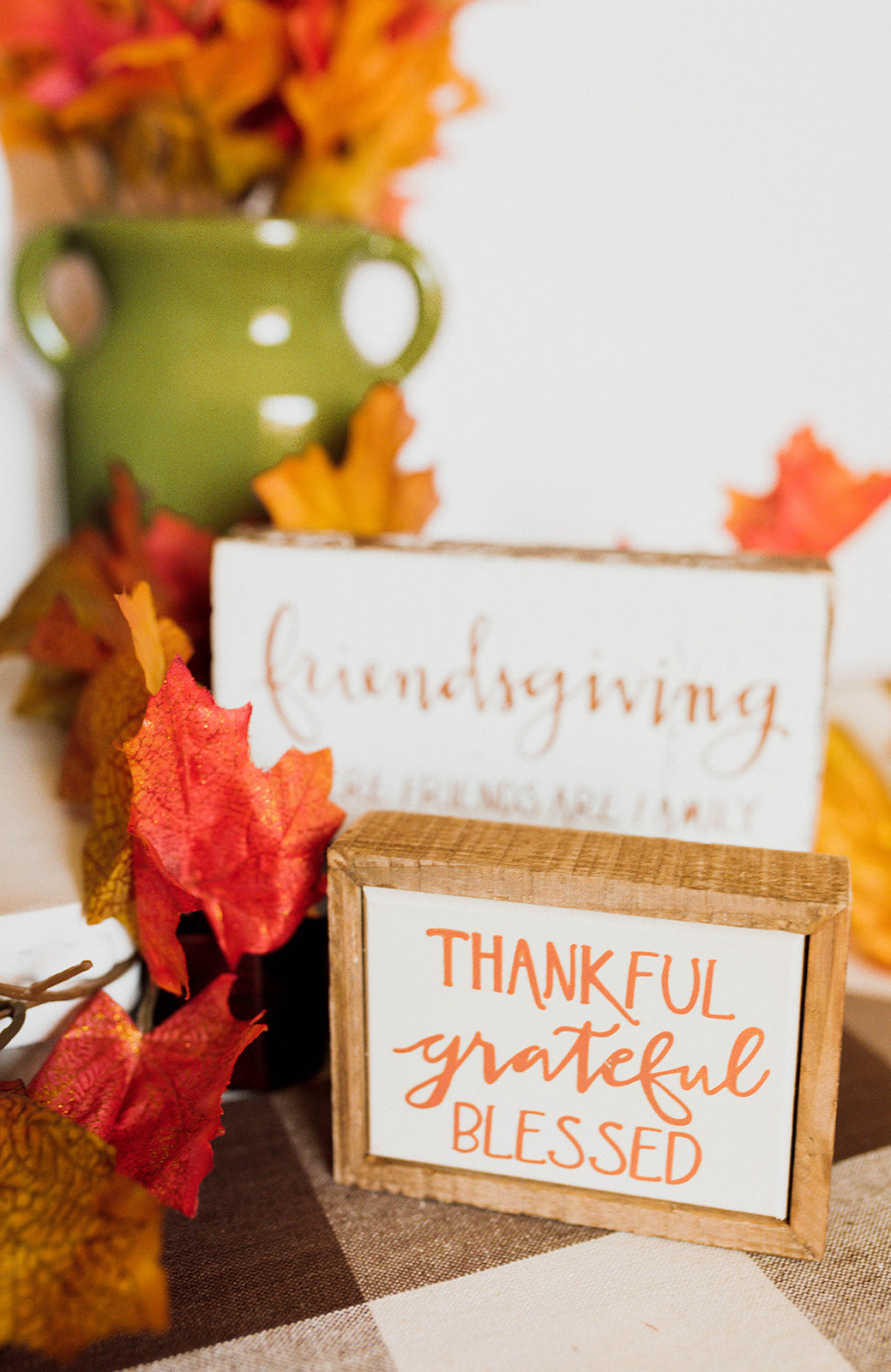 Mini Box Sign- "Thankful, Grateful, Blessed"