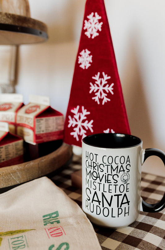 red, snowflake, tree, christmas, tabletop