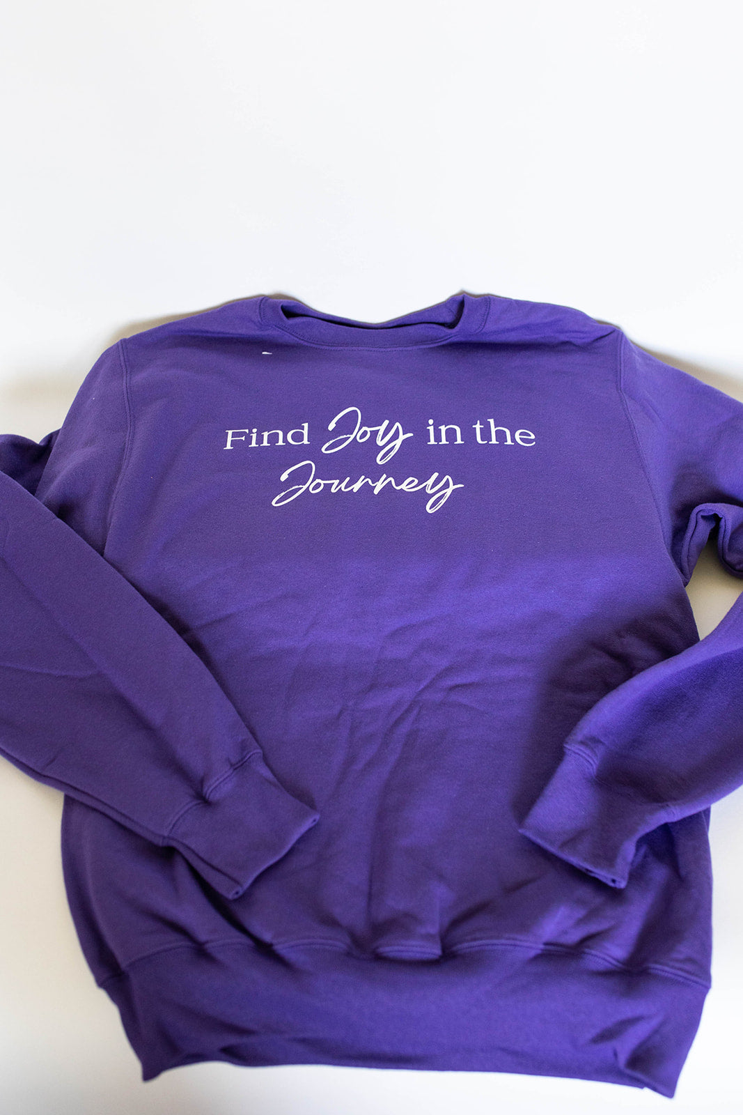 joy, journey, inspirational, crewneck, sweatshirt, purple, clothing