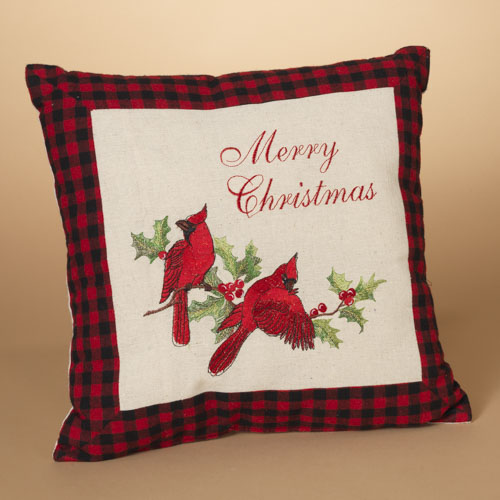 cardinal, pillow, christmas