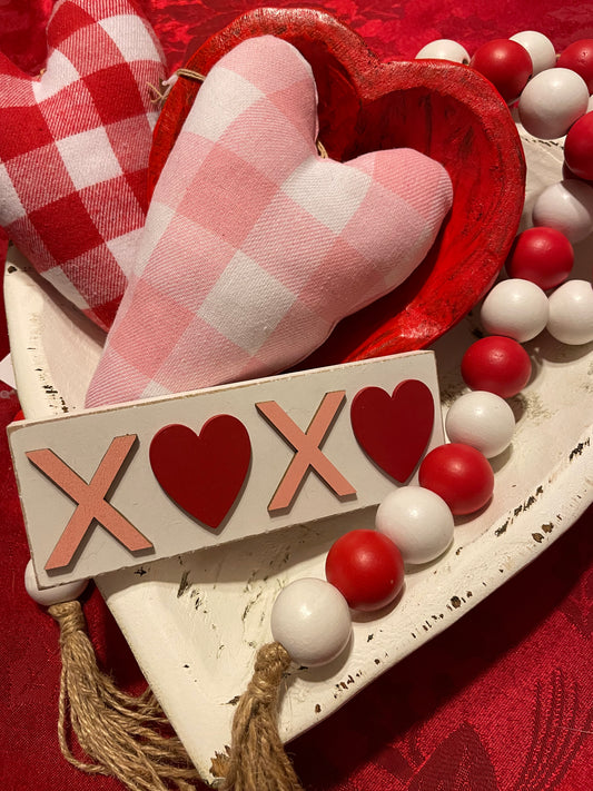 XOXO Hearts Block Sign