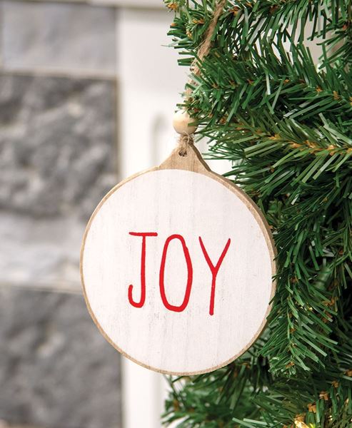 joy, wooden, ornament, christmas, gift tag