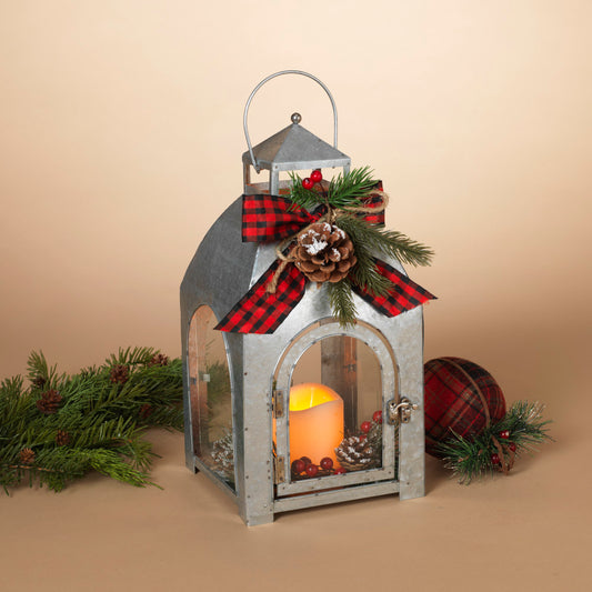 galvanized, lantern, candle, christmas