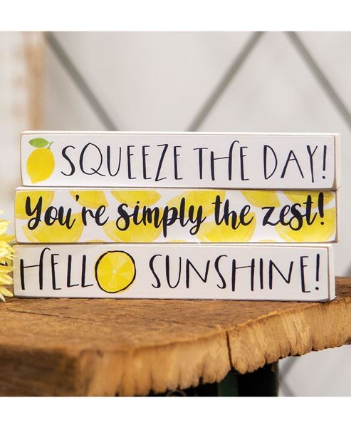 lemons, mini, signs, shelf talkers, hello, sunshine, shelf sitter, tier tray