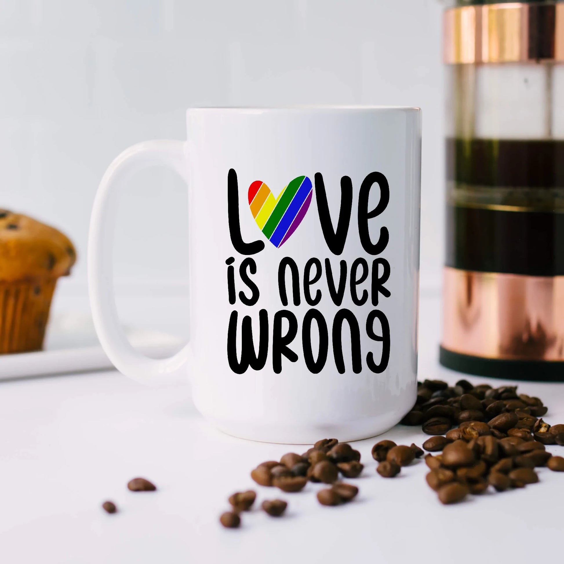 Love, mug, gay, rainbow