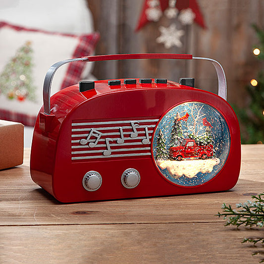 radio, water globe, musical, christmas