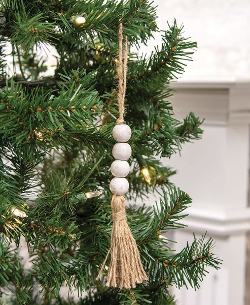 christmas, tree ornament, beaded with tassel