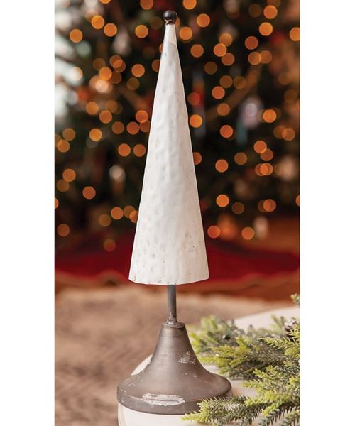 tree, metal, white, distressed, christmas, shelf sitter