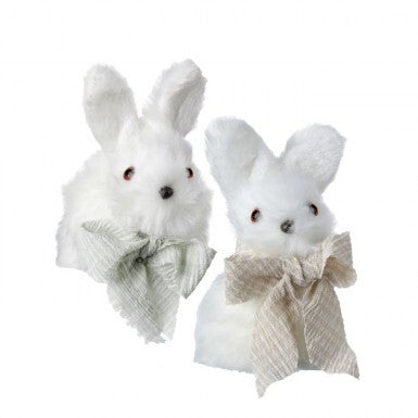 Fuzzy Little Bunny with Bow - 2 Styles